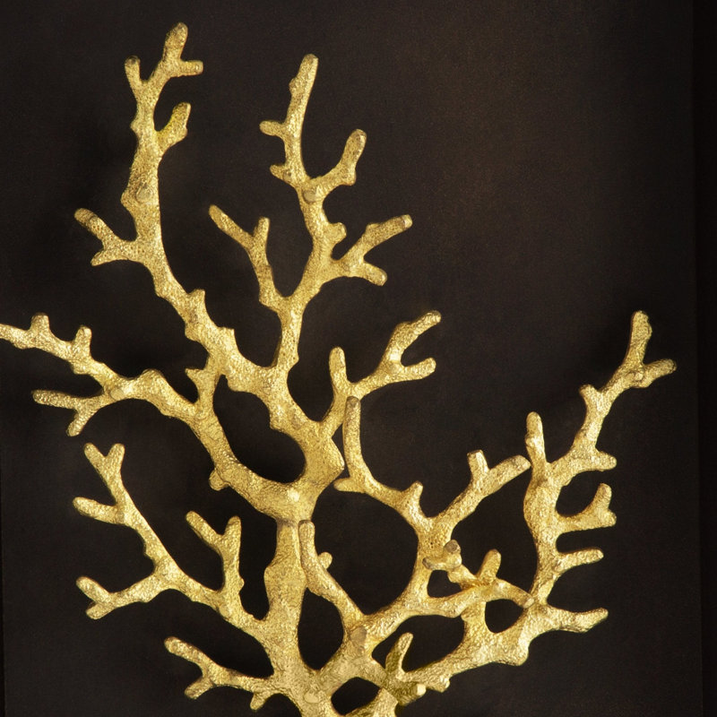 Ocean Coral Shadow Box, Gold