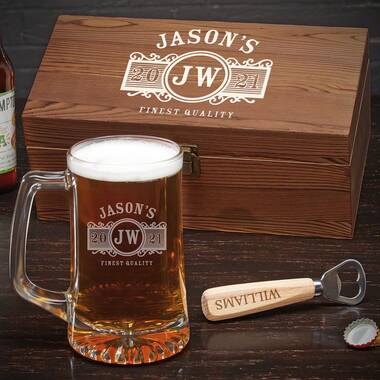 Darin 4-Piece 25 oz. Glass Beer Mug Set Darby Home Co Customize: Yes