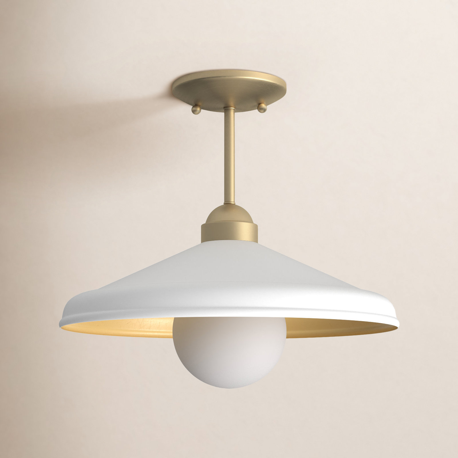 Delilah Semi Flush Mount, White
