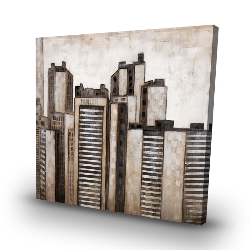 Striped skyscrapers - 32"x32" art on canvas