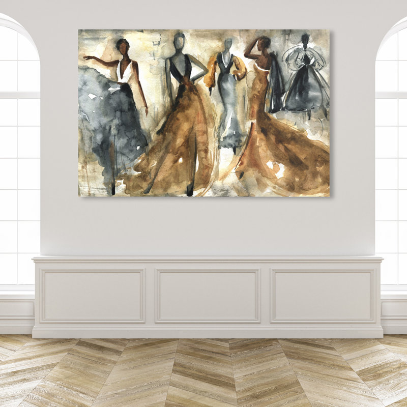 Fashion and Glam Bailando Dress - peinture sur toile, H 36 po x l 54 po, Toile tendue, No Frame