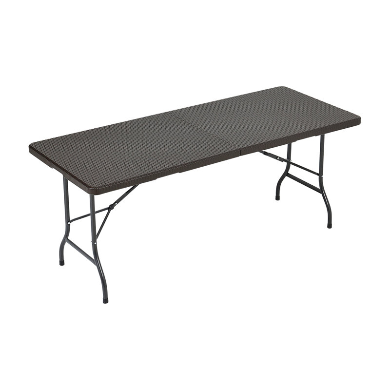 Ayvar Rectangular Outdoor Camping Table - 178 cm W 74 cm D, Black