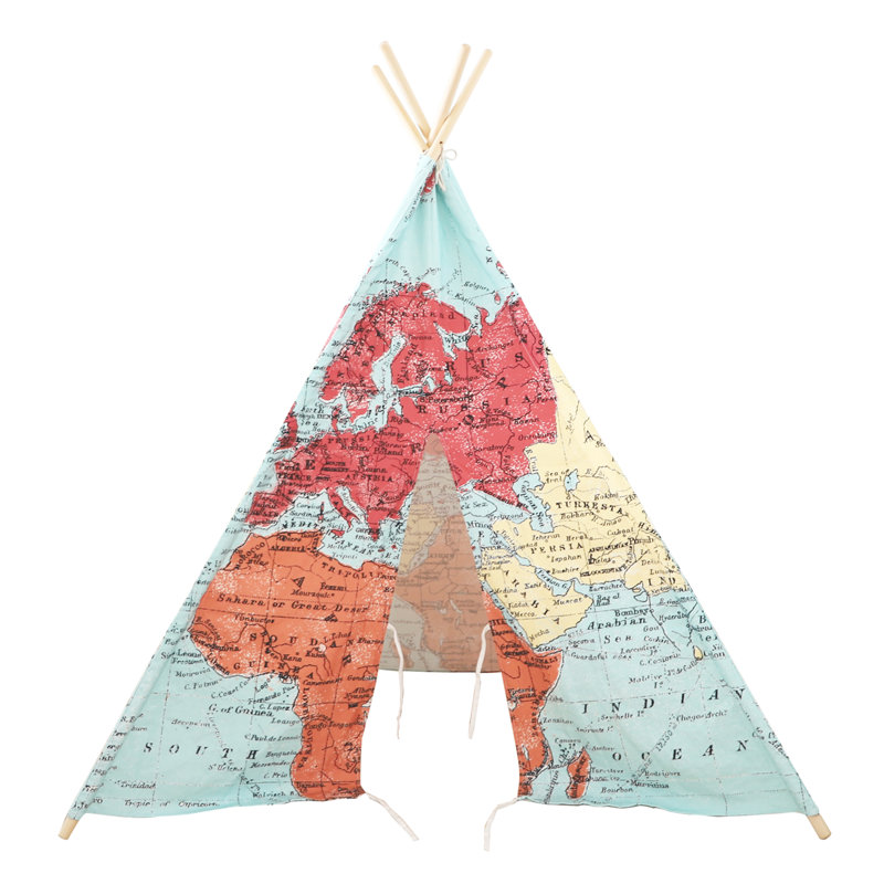 Sunny 120cm W x 120cm D Indoor Cotton,Spruce Wood Triangular Play Tent