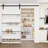 Sliding Barn Door With Four Levels Shelfs With Hardware Kit Included-100237288