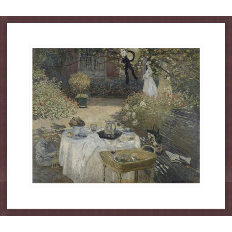 Monet a Argenteuil a gauche son fils Jean. par Claude Monet, impression giclée encadrée, H 17,75 po x l 20,62 po