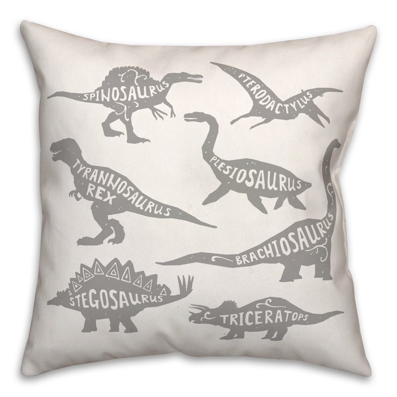  Coussin Dino, 16 po x 1 po, Gris