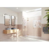 Stellar 76 in. x 78 in. Fully Frameless 3 Panel Inline Hinge Shower Door