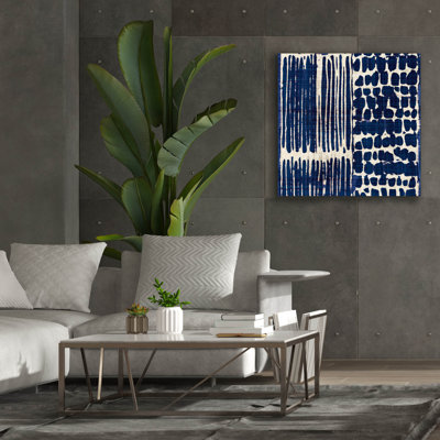  «Indigo Batik 3» par Wild Apple Portfolio, art mural sur toile, 37 po x 37 po