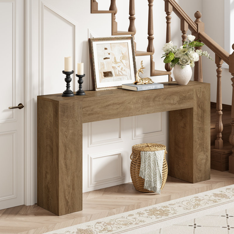 Petite console de 53 pouces Farmhouse, H 31,5 po x l 53 po x P 11,75 po, Natural Oak