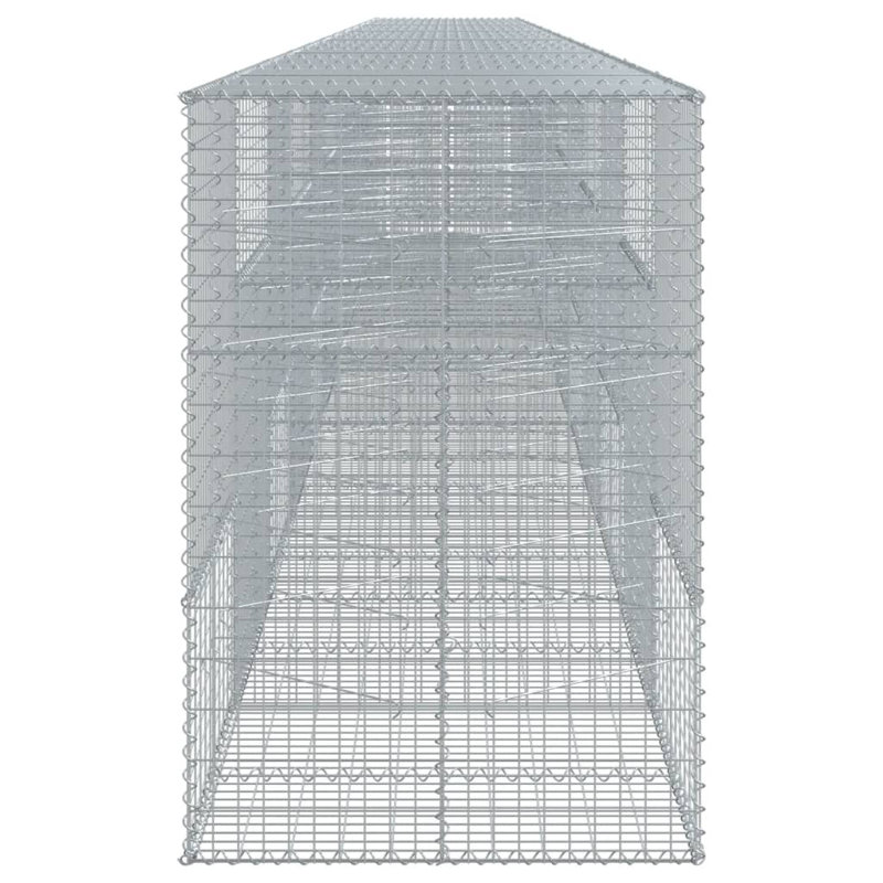 Gabion Basket Silver Galvanized Iron Large Heavy Weight Endurance Outdoor Planter, 39.4" H x 472.4" W x 59.1" D