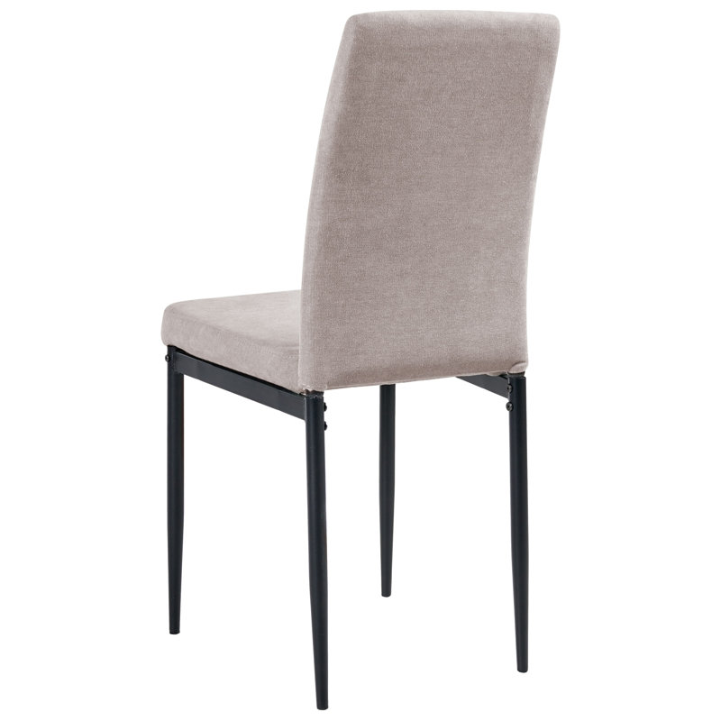 50cm H Fabric Upholstered Upholstered Back Side Chair, Taupe
