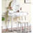 Contemporary Purple Vanity And Stool - Wood With Stool, Round Mirror, 15.75"D Dimension Modern Tapered Legs For Style-1565890725