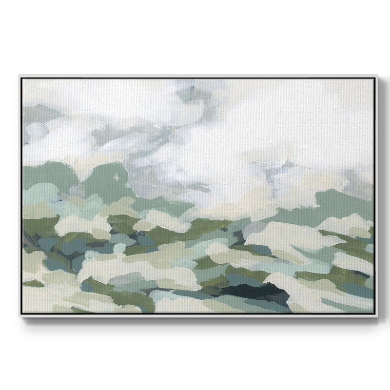 Verdant Hillside II, reproduction d'art sur toile, H 17 po x l 25 po x P 2 po, Blanc