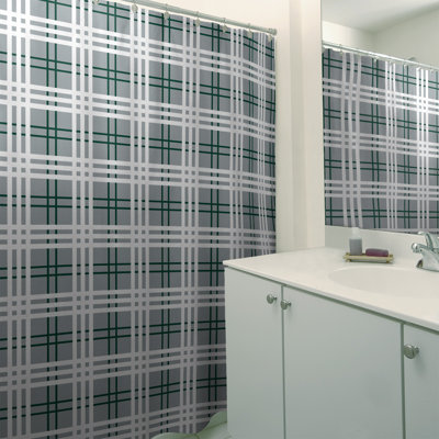 Plaid Shower Curtain with Liner Included