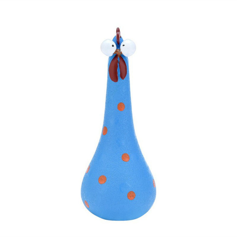 Chicken Statue Silly Chicken Decor Resin Statue Ornaments with Long Neck Handmade Unique Ornament for Home Garden Backyard Decoration