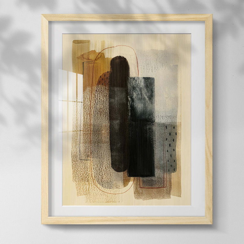 Neutral Framework II Framed Print, White, Natrual Framed Paper