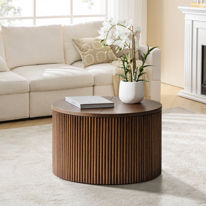 Table basse Jadida, H 14,75 po x L 23,75 po x l 23,75 po, Noyer