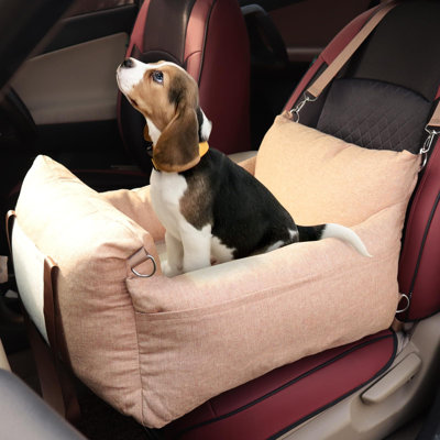 Washable Dog Car Seat with Detachable Cover, Storage Pockets, and Portable Booster -  ATCHISON, 9120