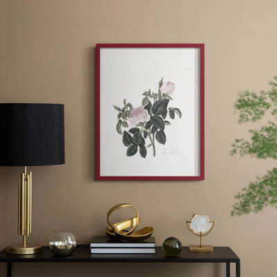 Impression florale vintage encadrée CLxxxix - bois massif