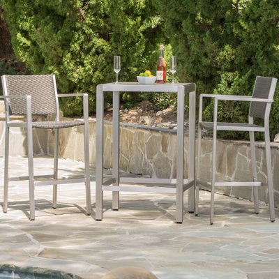 Balbina 2 - Person Wicker Patio Dining Set with Square Table