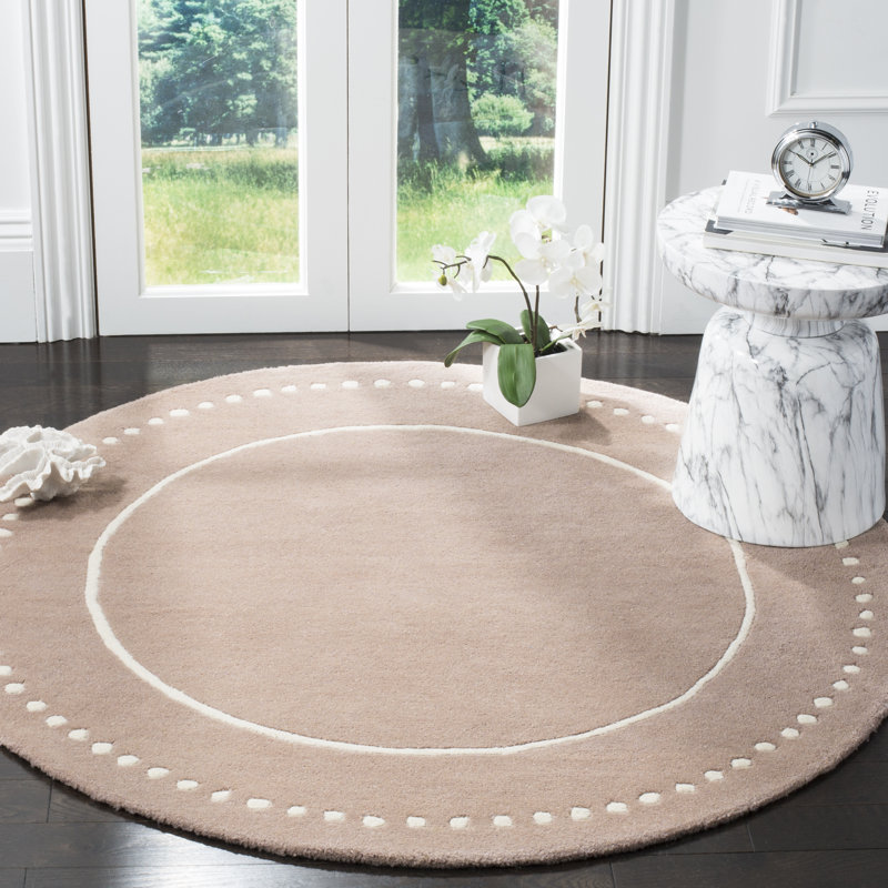 Tapis en laine touffeté à la main Cruz, Rond 5 pi