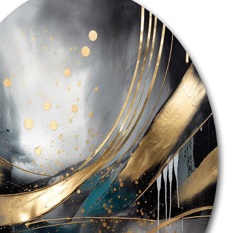 Shapes And Lines Abstract Marble II Abstract Wall Decor on Metal, 36" H x 36" W x 1" D