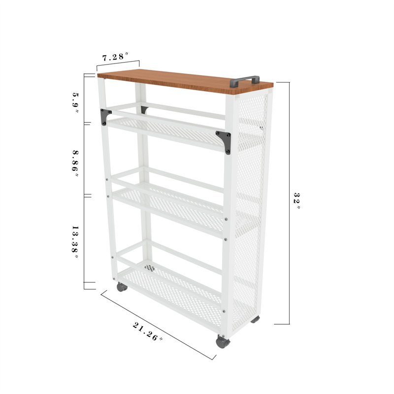 Chariot utilitaire H 32 po x l 21,26 po, Blanc
