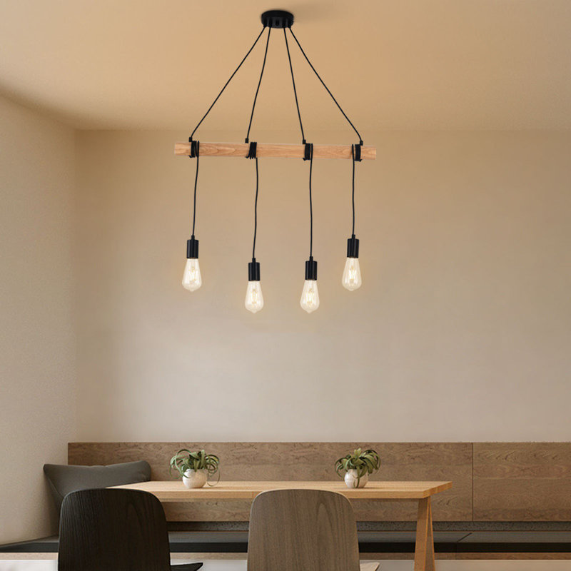 Luminaire suspendu style maison de campagne 4 lumières Freemon