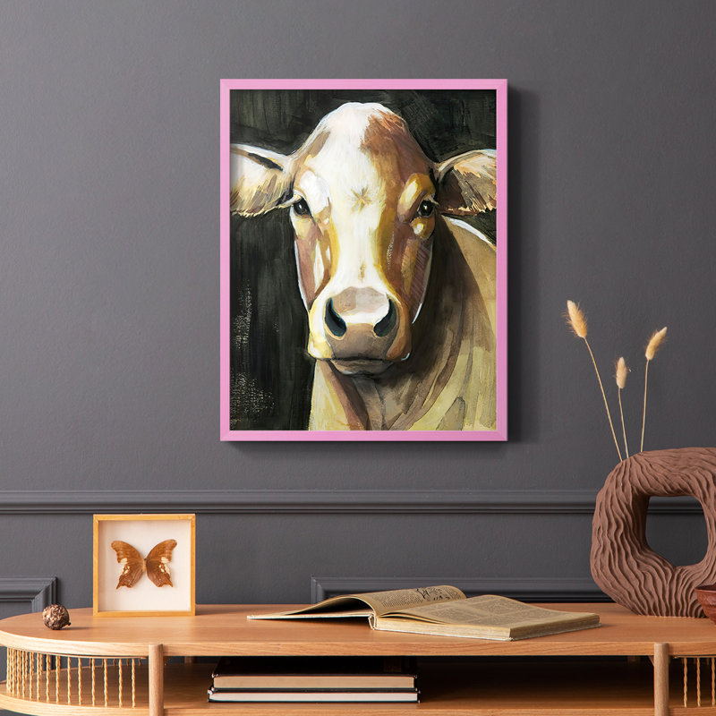«Sweet Eyes I», reproduction encadrée - bois massif, Rose, H 10 po x l 8 po