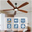 Ventilateur de plafond en bois 72 pouces avec lumière, ventilateur de plafond à profil bas avec télécommande, moteur CC réversible silencieux avec minuterie