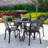 Frary Cast Aluminum Patio Dining Chair Set of 2 with Armrests for Garden,Bronze