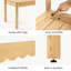 Banc en bois massif de 47 po de large avec dossier festonné Zala