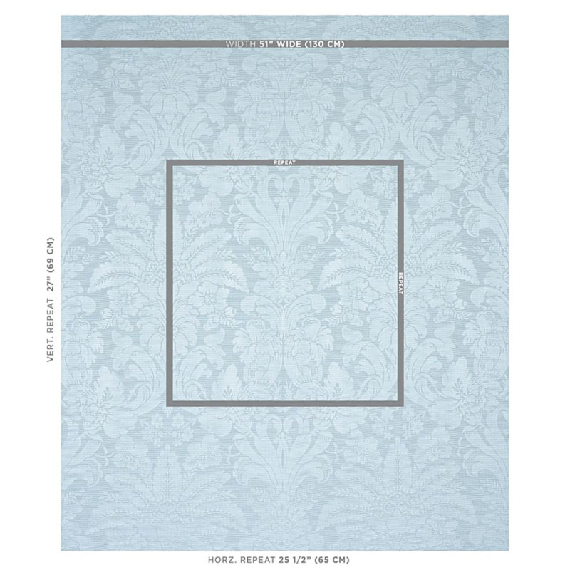 Tissu damassé en lin / soie Colette, Chambray