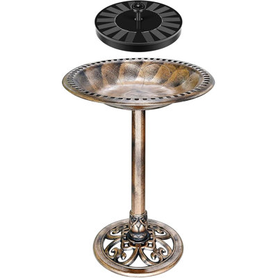 Polyresin Bird Bath with Solar Powered Pond Fountain