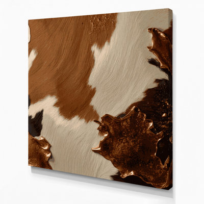 Southwestern Patterns Cowhide Pattern 206 Brown Canvas Wall Art