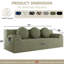 Canapé 71 pouces avec petit nuage moderne sans assemblage requis Canapé désossé avec 3 coussins 3 places pour salon, chambre à coucher, appartement, sans assemblage requis, vert-130834749