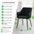 Cleother Faux Leather Dining Chairs -Bucket Tub Seat with Tapered Metal Legs and Vertical Stitching-2140427367
