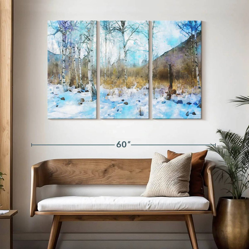 Harnek, arbres blancs d'hiver, H 32 po x l 50 po