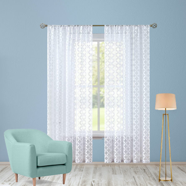 Winston Porter Emilymae Gauze Sheer Curtain Pair 