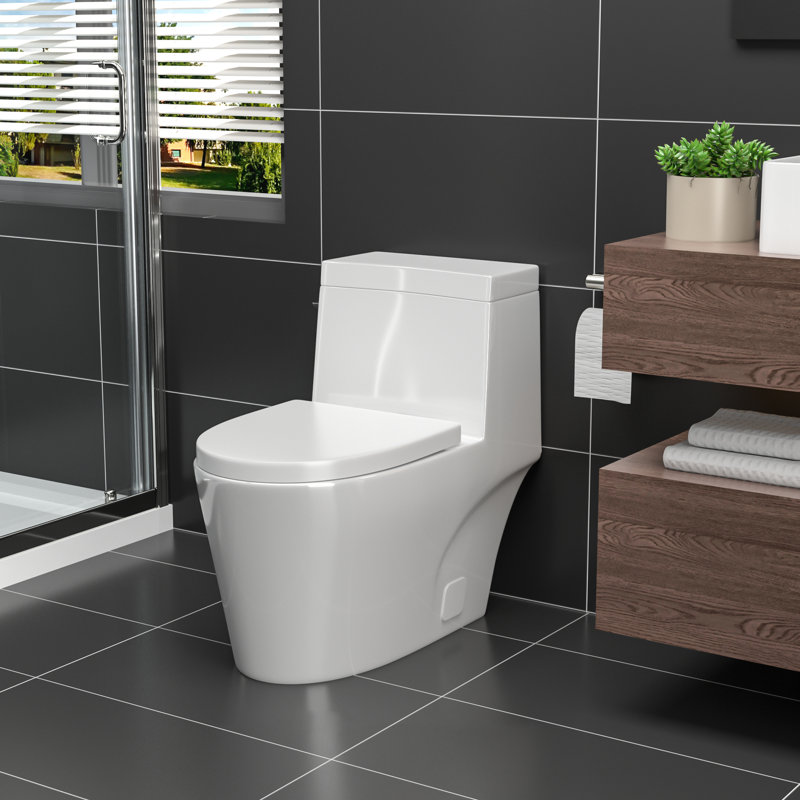 Toilette allongée blanche à jet simple 1,28 GPF