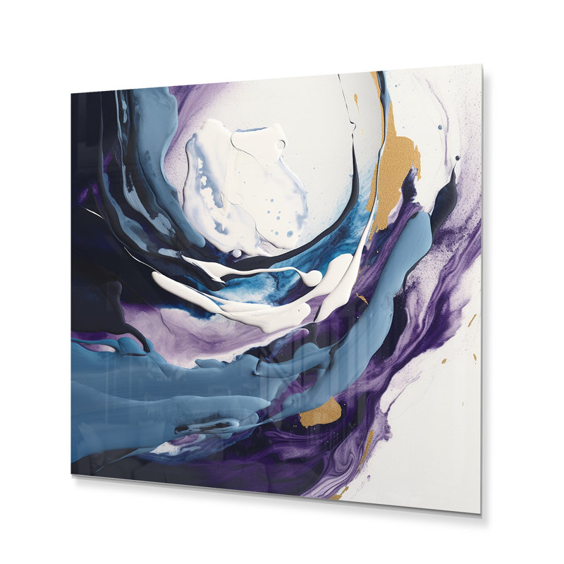 Glam Abstract Wall Decor on Metal, 23" H x 23" W x 1" D