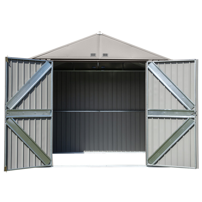 Elite Steel Storage Shed, 8X6, Cool Grey