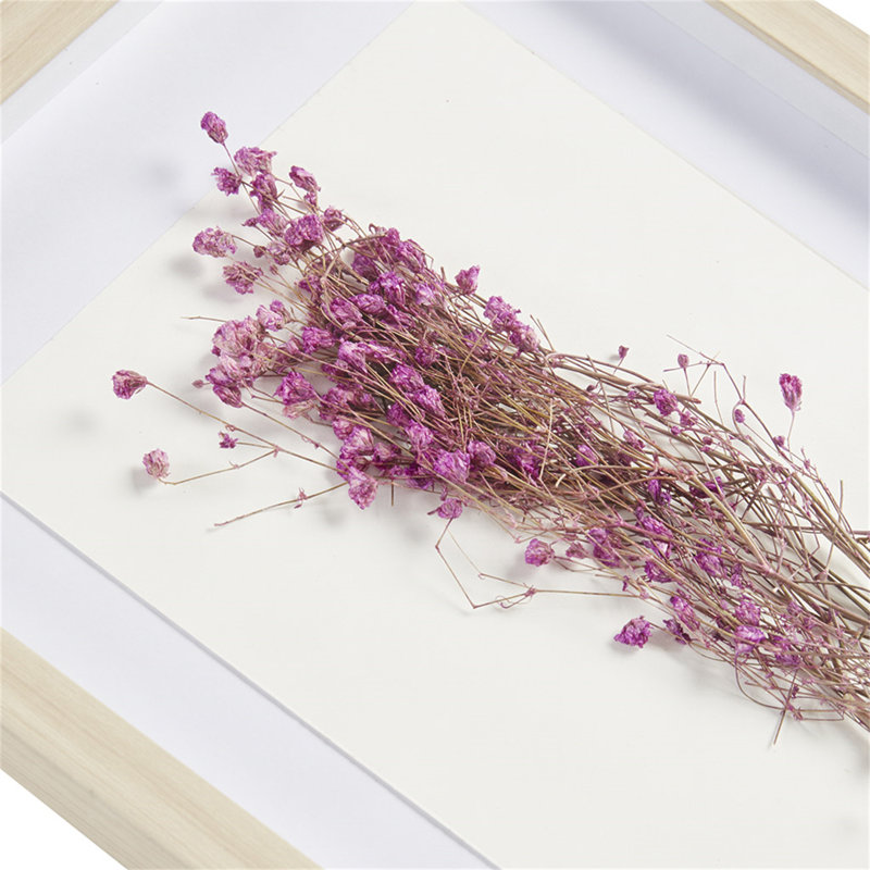 Natural Wood Frame Dried Flower Shadow Box Wall Art Set