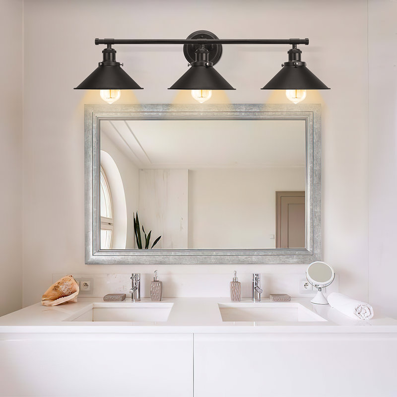  Balfor 3-Light Dimmable Matte Black Vanity Light