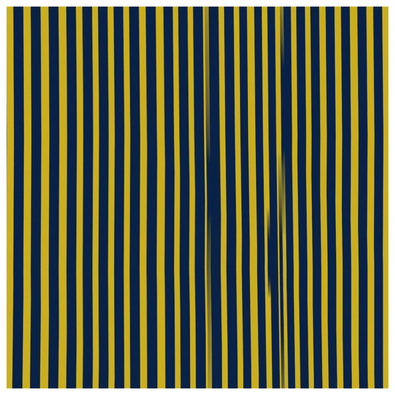 Couvre-lit matelassé à rayures bleu marine et jaune, Double