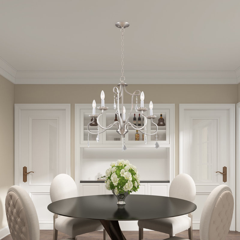 Doncaster 5 - Light Classic / Traditional Chandelier, Brushed Nickel