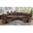 Brown Fabric Living Room U Shape Intelligent Serenity Recline Sofa Set