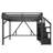Full Loft Bed with Storage Stairs, Shelves & Built-in Wardrobe, USB Ports & LED Lights, Noise-Reduced, Black-33810124-33810126