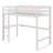 Twin Size High Loft Bed – Rubber Wood Frame, Safety Guardrail, Built-In Desk & Ladder-1890768180