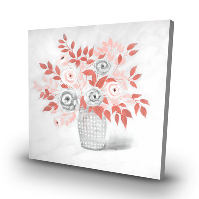 Coral flower illustration - 32"x32" art on canvas